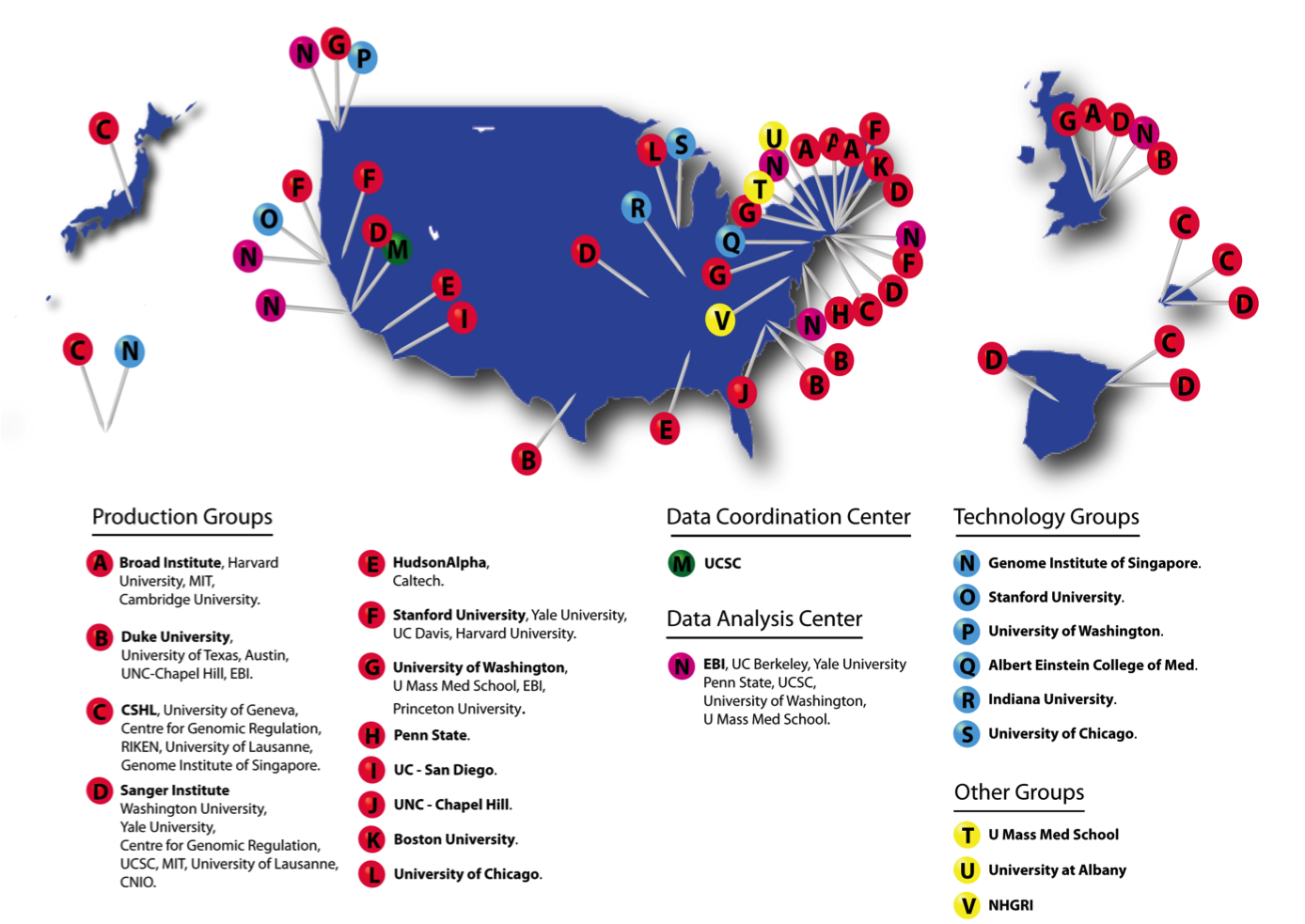 ENCODE Geographic Map